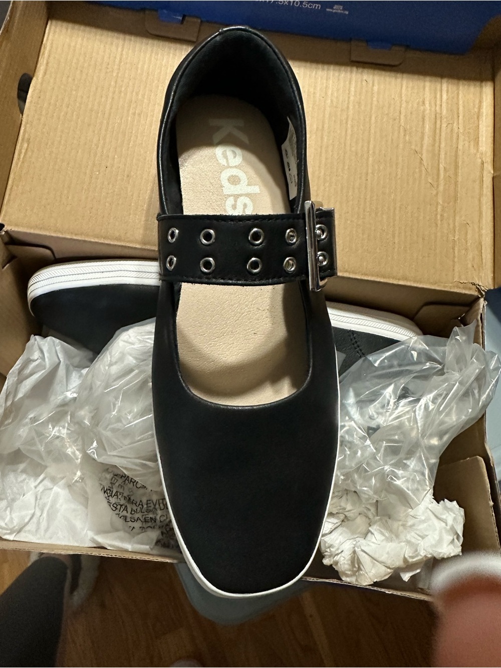 Keds Black Mary Jane Loafer with Buckle Strap